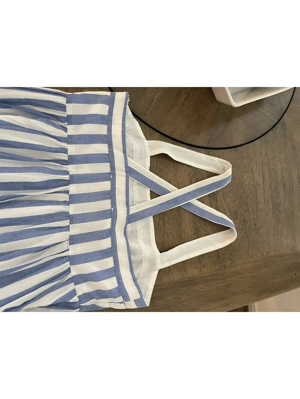English Factory Sleeveless Shirred Dress Size XS classic striped flowy